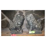 TWO VTG CEMENT FOODOGS (9" X 4" X 10")