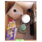 BIRDHOUSE, SMALL BEE TRAP & GAZING BALL, NYJER>