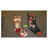 TWO NEEDLEPOINT CHRISTMAS STOCKINGS