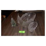 CRYSTAL SLEIGH BOWLS & CRYSTAL TREES