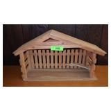 WOODEN CRECHE/STABLE 20" X 6" X 11"