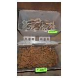 2 PLASTIC TOOL BOXES OF HOOKS & CHAIN