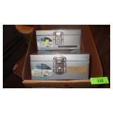 TWO VTG PORTACHECK FILE BOXES (W/ KEYS)