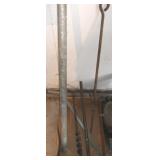 VINTAGE WOOD AUGER, SOME KIND OF SPIKED TOOL, >>>>
