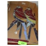 TWO STAINED GLASS PARROTS (BOTH NEED REPAIRS)