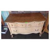 VINTAGE OAK SERPENTINE DRESSER  42 x 22 x 27