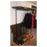 CLOTHES RACK W/ SHELF & HANGERS   **BRING HELP**>>