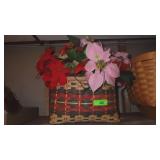 1994 HANDMADE SPLINT CHRISTMAS BASKET W/ >>>