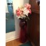 TALL CRANBERRY FLOWER VASE