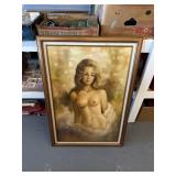 Signed nude painting on canvas