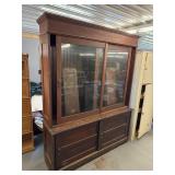 2 piece antique display cabinet with shelfï¿½s