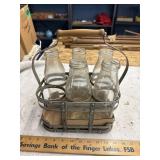 Milk crate with bottles