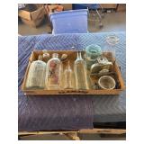 Bottles and vintage bathroom items
