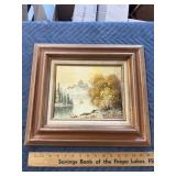 Signed painting in board