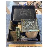 Metal box with contents