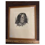 Signed Native American lithograph