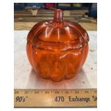 Glass pumpkin jar