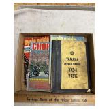 Vintage motorcycle and misc books