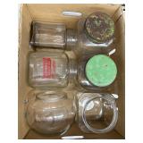 Hathaways advertising jar and misc jars
