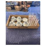 Tea cups and shot glasses