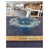 Blue glass dish