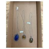 German silver necklaces with stones