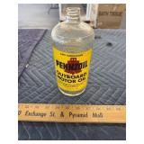 Pennzoil glass outboard bottle