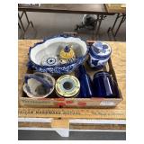 Cobalt dishware and glass