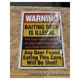 Metal baiting deer sign