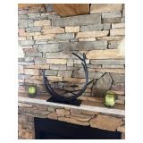 Iron candle holder heavy and candles