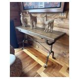 Iron sofa table with 2 fold out leafs