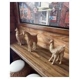 3 pottery llamas