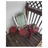Outdoor chairs and tables