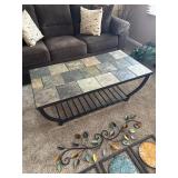 Slate and metal coffee table and endstand