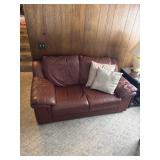Leather love seat