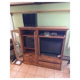Tv stand with contents
