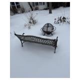Bench and fire pit
