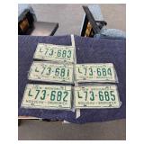 5 sets of license plates