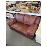 Leather love seat