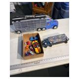 Diecast cars and car carriers