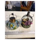 Dragon fly solar light and metal cage decor