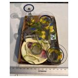 Hand painted glassware and dishes