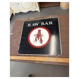 Metal raw bar sign
