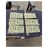 6 sets of license plates