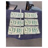 6 sets of license plates