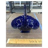 Cobalt glass basket