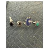 4- size 8 German silver rings