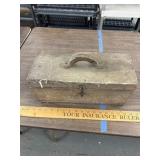 Wood tool box with contents