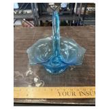 Blue glass basket