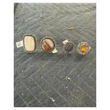 4- size 7 German silver rings